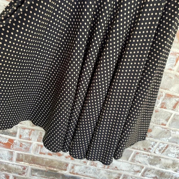 Ronni Nicole Black Gold Polka Dotted Wrap Sleeveless Skater Dress - Picture 5 of 10